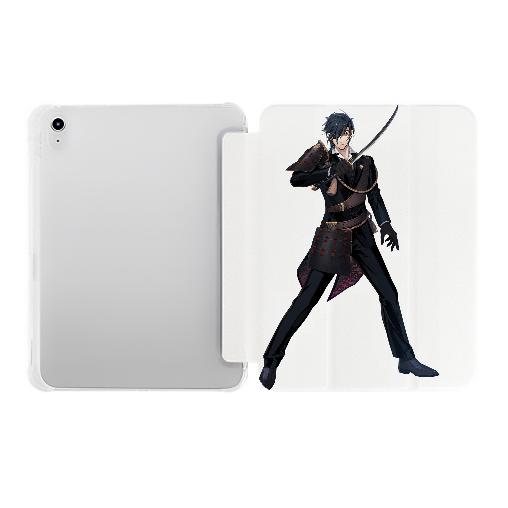 （画像用） 刀剣乱舞 Touken Ranbu IPad ケース ペン収納付き 三つ折りスタンド PUレザー×シリコン 対応機種9.5/10.5/10.9インチ